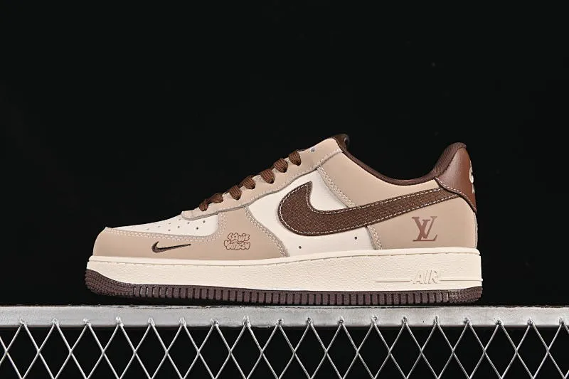 All categories Nk Air Force 1 Air Force series Nk Air Force 1 Low Air Force low-top Nike Air Force 1'07 Low LV joint brown cloth hook Air Force 1 low-top casual sneakers KK1988-091